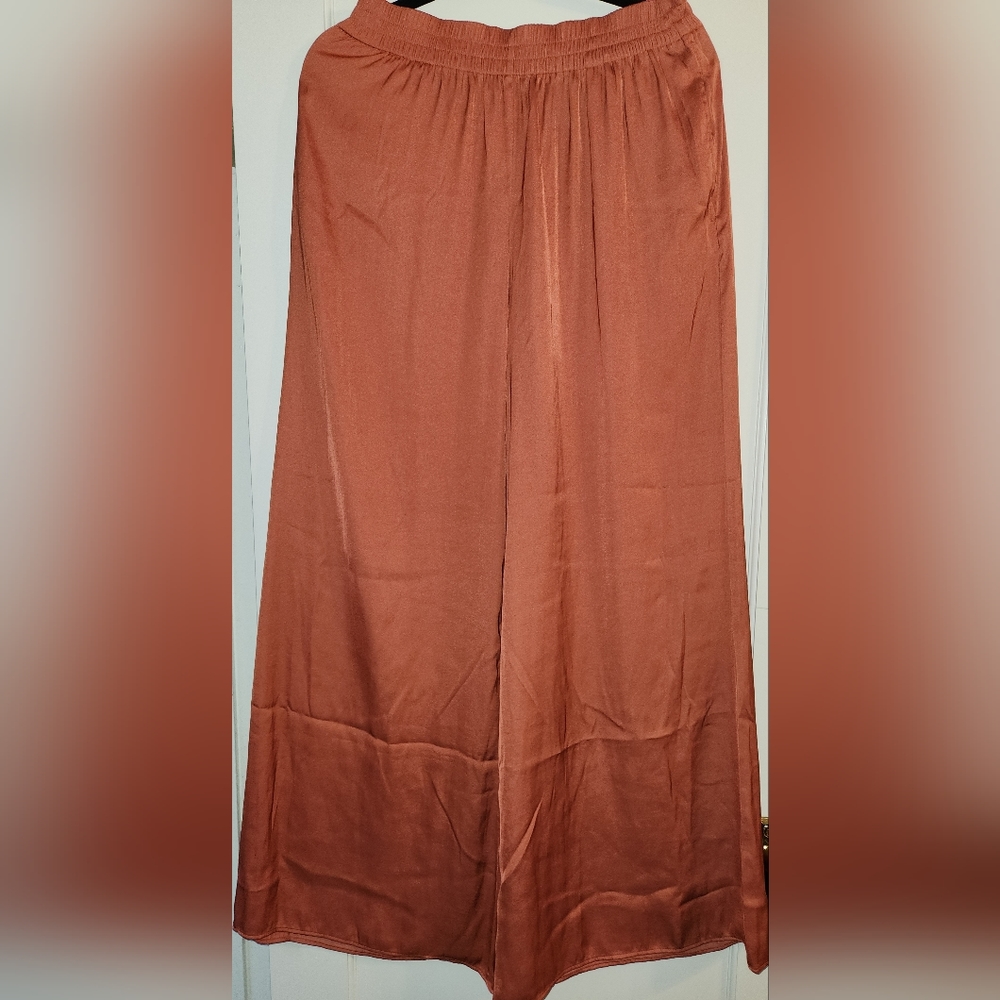 NWO tags Zara flowy wide leg pants rustic orange M